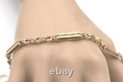 FAB 7.75 ANTIQUE VICTORIAN FANCY LINK 9ct ROSE GOLD ALBERT BRACELET DOG CLIP 7g