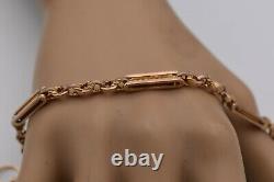 FAB 7.75 ANTIQUE VICTORIAN FANCY LINK 9ct ROSE GOLD ALBERT BRACELET DOG CLIP 7g