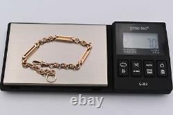 FAB 7.75 ANTIQUE VICTORIAN FANCY LINK 9ct ROSE GOLD ALBERT BRACELET DOG CLIP 7g