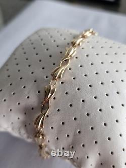 FANCY 9CT YELLOW GOLD LADIES BRACELET 7 INCHES HALLMARKED VINTAGE 6.58g