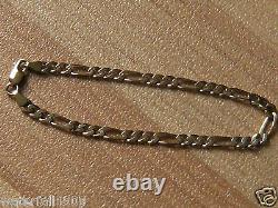 FIGARO 9ct YELLOW GOLD CHAIN BRACELET HALLMARKED 210mm LENGTH 5 GRAMS IN WEIGHT