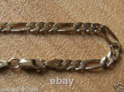 FIGARO 9ct YELLOW GOLD CHAIN BRACELET HALLMARKED 210mm LENGTH 5 GRAMS IN WEIGHT
