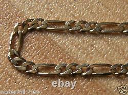 FIGARO 9ct YELLOW GOLD CHAIN BRACELET HALLMARKED 210mm LENGTH 5 GRAMS IN WEIGHT