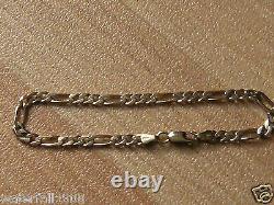 FIGARO 9ct YELLOW GOLD CHAIN BRACELET HALLMARKED 210mm LENGTH 5 GRAMS IN WEIGHT