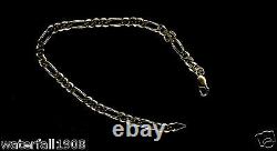 FIGARO 9ct YELLOW GOLD CHAIN BRACELET HALLMARKED 210mm LENGTH 5 GRAMS IN WEIGHT