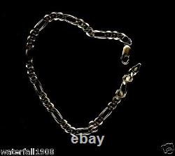 FIGARO 9ct YELLOW GOLD CHAIN BRACELET HALLMARKED 210mm LENGTH 5 GRAMS IN WEIGHT