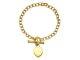 F. Hinds 9ct Gold Heart Charm T-bar Belcher Bracelet 7.5in Bangle Jewelry Women