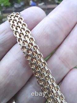 Fab 9ct Yellow Gold 7.5 Bracelet -4 Strand Mesh Design & Curved Profile-H/Mkd