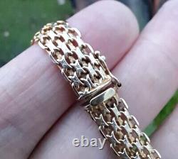 Fab 9ct Yellow Gold 7.5 Bracelet -4 Strand Mesh Design & Curved Profile-H/Mkd