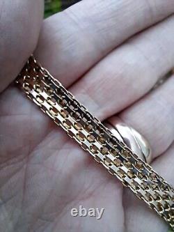 Fab 9ct Yellow Gold 7.5 Bracelet -4 Strand Mesh Design & Curved Profile-H/Mkd