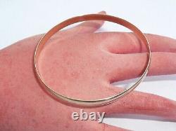 Fab Vintage Ladies Heavy Solid 9ct Gold Slave Bangle Bracelet 67mm Dia 13.2 Gram