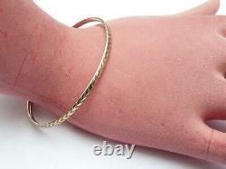 Fab Vintage Ladies Solid 9ct Gold Slave Twist Bangle Bracelet 65mm X 50mm