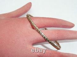 Fab Vintage Ladies Solid 9ct Gold Slave Twist Bangle Bracelet 65mm X 50mm