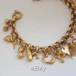 Fabulous 9ct Gold Charm Bracelet and Charms. Goldmine Jewellers