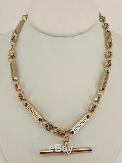 Fabulous 9ct Rose Gold Fancy Link Double Albert Watch Chain. Bracelet / Necklace