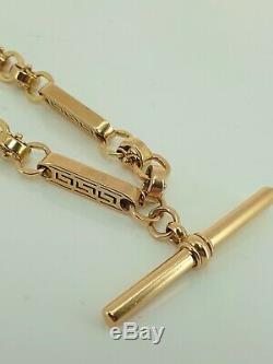Fabulous 9ct Rose Gold Fancy Link Double Albert Watch Chain. Bracelet / Necklace