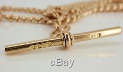 Fabulous 9ct Rose Gold Victorian Edwardian Double Albert watch Chain Bracelet