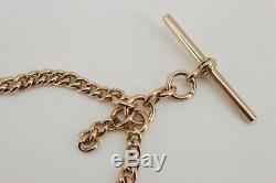 Fabulous 9ct Rose Gold Victorian Edwardian Double Albert watch Chain Bracelet