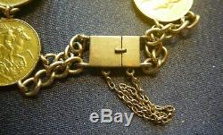 Fabulous Antique Estate 22ct/k & 9 Ct/k Yellow Gold Half Sovereign Bracelet 1906