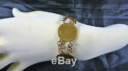 Fabulous Antique Estate 22ct/k & 9 Ct/k Yellow Gold Half Sovereign Bracelet 1906