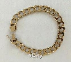 Fabulous Gents Signed Unoaerre Heavy Vintage 9ct Gold Curb Link Bracelet Italy