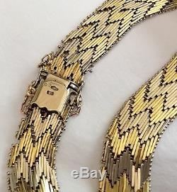 Fabulous Ladies Very Heavy Vintage (Two Colour) 9Ct Gold Fancy Bracelet 33.3 G