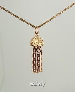 Fabulous Pristine Victorian / Edwardian 9ct Rose Gold Pendant / Bracelet Tassel