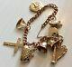 Fabulous Quality Ladies Early Vintage Solid Heavy 9ct Gold Charm Bracelet Nice