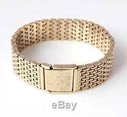 Fabulous Vintage Very Heavy 9ct Gold Mesh Link Design Bracelet Full Hallmark 78g