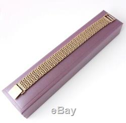 Fabulous Vintage Very Heavy 9ct Gold Mesh Link Design Bracelet Full Hallmark 78g