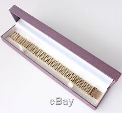 Fabulous Vintage Very Heavy 9ct Gold Mesh Link Design Bracelet Full Hallmark 78g