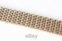 Fabulous Vintage Very Heavy 9ct Gold Mesh Link Design Bracelet Full Hallmark 78g