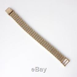 Fabulous Vintage Very Heavy 9ct Gold Mesh Link Design Bracelet Full Hallmark 78g