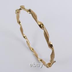 Fancy 9ct Gold Twisted Design Hinged Bangle 5.5 Grams