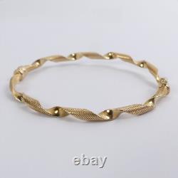Fancy 9ct Gold Twisted Design Hinged Bangle 5.5 Grams