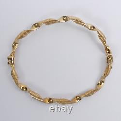Fancy 9ct Gold Twisted Design Hinged Bangle 5.5 Grams