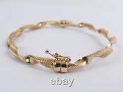 Fancy 9ct Gold Twisted Design Hinged Bangle 5.5 Grams
