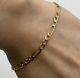 Figaro Link Bracelet 9ct 9k Yellow Gold 8 Inches