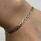 Figaro Link Curb Chain Bracelet 9ct 9k Yellow Gold 7 Inches