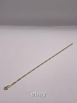 Figaro Link Curb Chain Bracelet 9ct Yellow Gold 7 Inches