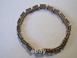 Fine 9 Ct Gold Smokey Quartz Diamond Chip Bracelet Weight 9.3 Grams