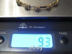Fine 9 Ct Gold Smokey Quartz Diamond Chip Bracelet Weight 9.3 Grams