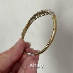 Fine 9ct Gold And Diamond Bangle