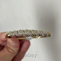 Fine 9ct Gold And Diamond Bangle