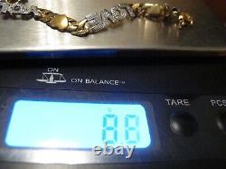Fine 9ct Gold I Love You Two Tone Bracelet Weight 8.8 Grams 7-1/4 Inches