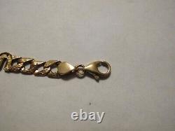 Fine 9ct Gold I Love You Two Tone Bracelet Weight 8.8 Grams 7-1/4 Inches