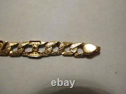 Fine 9ct Gold I Love You Two Tone Bracelet Weight 8.8 Grams 7-1/4 Inches