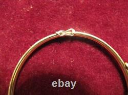 Fine 9ct Gold Sapphires And Diamond Chips Bangle 7.2 Grams