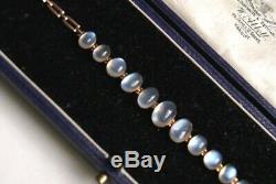 Fine Antique Edwardian 9 Ct Gold Graduated 15.00 Ct Moonstone Bracelet 17.0cm