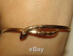 Fine, Art Deco, 9 Ct Gold Snake/serpent Bracelet With Garnet Eyes